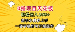 0撸项目天花板，日入200+，新手小白秒上手，一部手机即可操作-七量思维