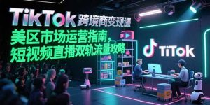 TikTok跨境电商变现课，美区市场运营指南，短视频直播双轨流量攻略-七量思维