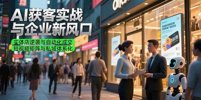AI获客实战与企业新风口，实体店逆袭与自动化成交 短视频矩阵与私域体系化-七量思维