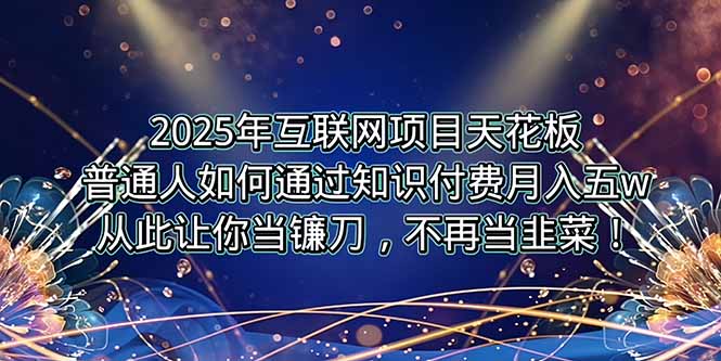 2025年互联网项目天花板，普通人如何通过卖项目实现逆风翻盘，月入5W＋！-七量思维