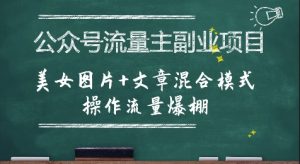 公众号流量主副业项目，美女图片+文章混合模式操作流量爆棚-七量思维