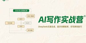 AI写作实战营，DeepSeek文案生成，提示词模板库，仿写原创技巧-七量思维