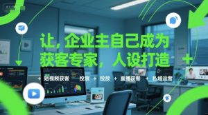 让企业主自己成为获客专家，人设打造+短视频获客+投放+直播获客+私域运营-七量思维