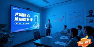 大健康AI流量增长课8.0，赛道定位方法论，AI数字人内容生产，私域转化运营-七量思维