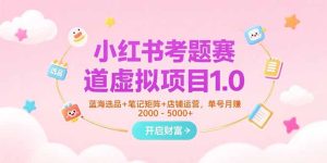 小红书考题赛道虚拟项目1.0，蓝海选品+笔记矩阵+店铺运营，单号月赚5000+-七量思维