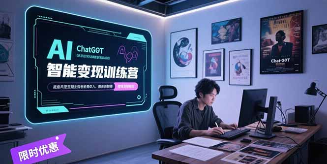 AI智能变现训练营，ChatGPT写作变现，电影解说制作，图文带货方法论-七量思维