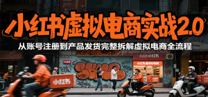 小红书虚拟电商实战2.0，从账号注册到产品发货完整拆解虚拟电商全流程-七量思维