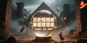 历史短视频赛道变现课，百集素材库应用，文案剪辑技巧，账号运营全案-七量思维