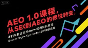 AEO 1.0 课程,从SEO到AE0的基命性转变,手把手教会你用AnswerEngineOptimization技术抢回流量-七量思维