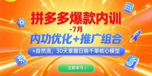拼多多爆款内训-7月 内功优化+推广组合+自然流 30天掌握日销千单核心模型-七量思维