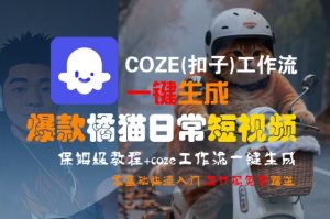 COZE(扣子)工作流一键生成爆款橘猫日常短视频,保姆级教程,零基础快速入门-七量思维