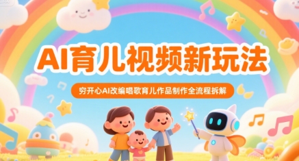 AI育儿视频新玩法，穷开心AI改编唱歌育儿作品制作全流程拆解-七量思维