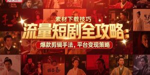 流量短剧全攻略：素材下载技巧，爆款剪辑手法，平台变现策略-七量思维