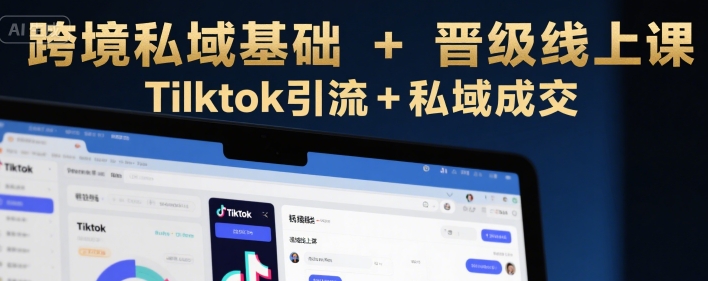 跨境私域基础+晋级线上课，Tilktok引流+私域成交-七量思维