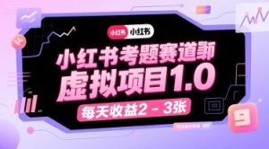 小红书考题赛道虚拟项目1.0，项目操作简单，每天收益2-3张-七量思维