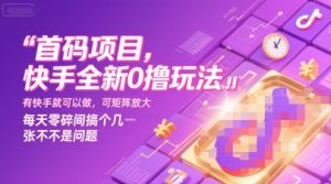 首码项目,快手全新0撸玩法,有快手就可以做,可矩阵放大,每天零碎时间搞个几张不是问题【揭秘】-七量思维