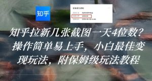 知乎拉新几张截图一天4位数？操作简单易上手，小白最佳变现玩法，附保姆级玩法教程-七量思维