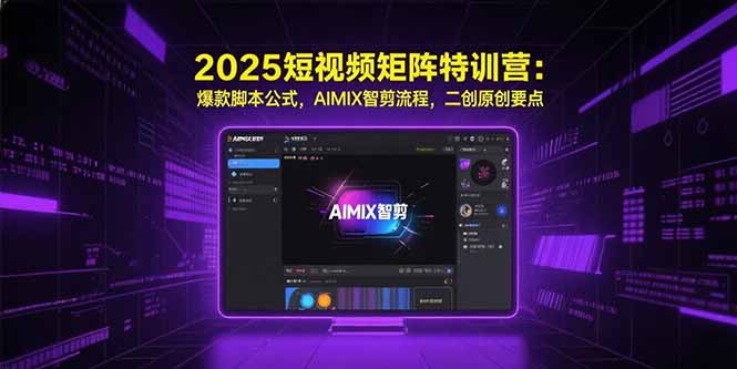 2025短视频矩阵特训营：爆款脚本公式，AIMIX智剪流程，二创原创要点-七量思维