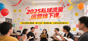 2025私域流量运营线下课，系统讲解私域基建/客户分层/朋友圈文案/公域引流等实操方法-七量思维