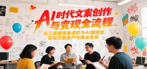 AI时代文案创作与变现全流程，从工具使用者进阶为AI指挥官，实现文案量产与商业变现-七量思维