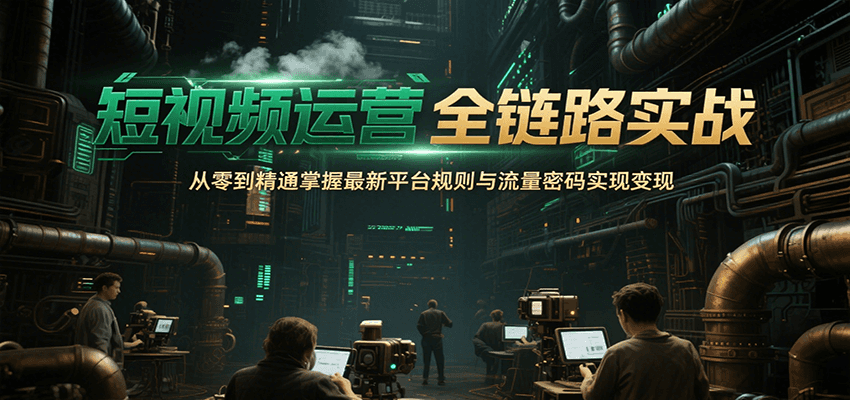 短视频运营全链路实战，从零到精通掌握最新平台规则与流量密码实现变现-七量思维