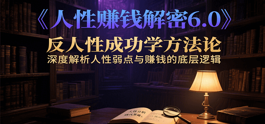 人性赚钱解密6.0，反人性成功学方法论，深度解析人性弱点与赚钱的底层逻辑-七量思维