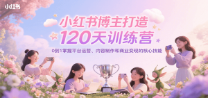 小红书博主打造120天训练营,0到1掌握平台运营、内容制作和商业变现-七量思维