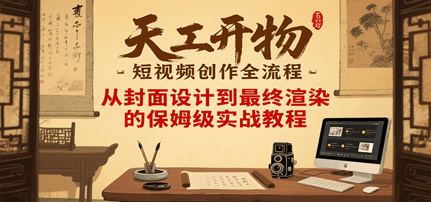天工开物短视频创作全流程，从封面设计到最终渲染的保姆级实战教程-七量思维