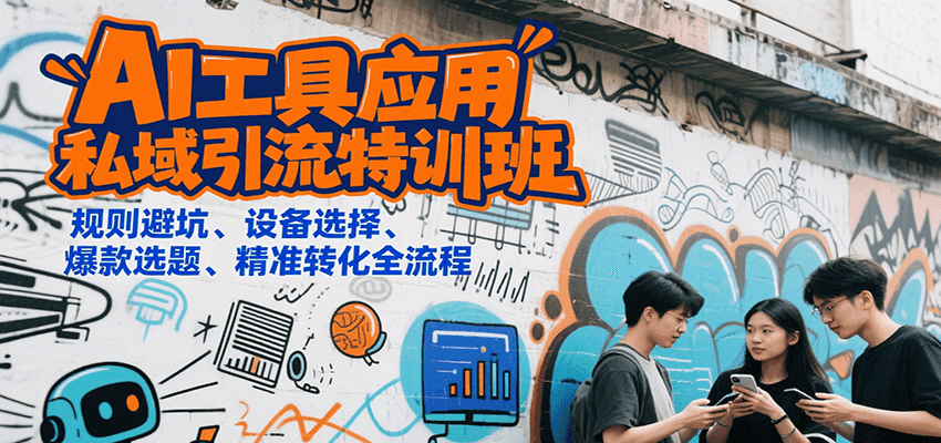 AI工具应用私域引流特训班，规则避坑、设备选择、爆款选题、精准转化全流程-七量思维