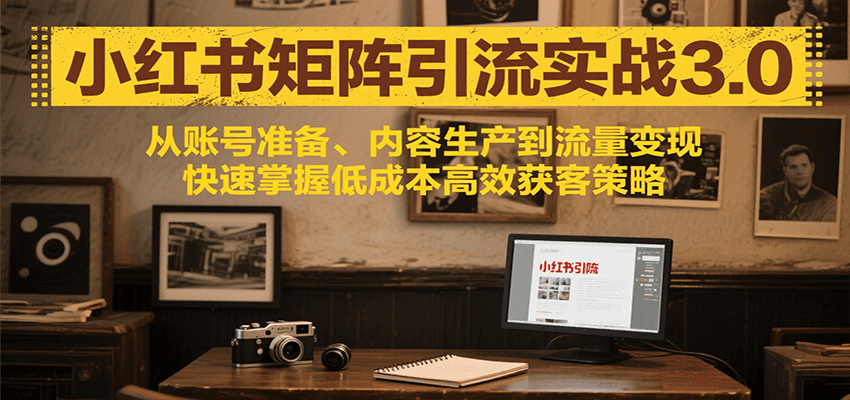 小红书矩阵引流3.0，从账号准备、内容生产到流量变现，快速掌握低成本高效获客策略-七量思维