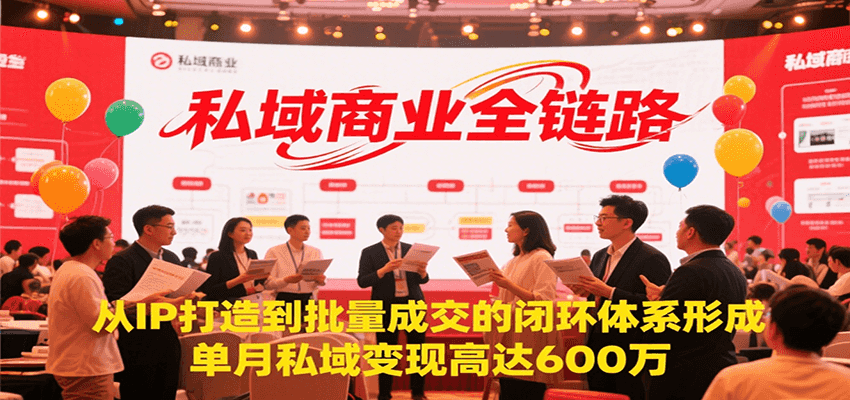 私域商业全链路，从IP打造到批量成交的闭环体系形成，单月私域变现600万-七量思维