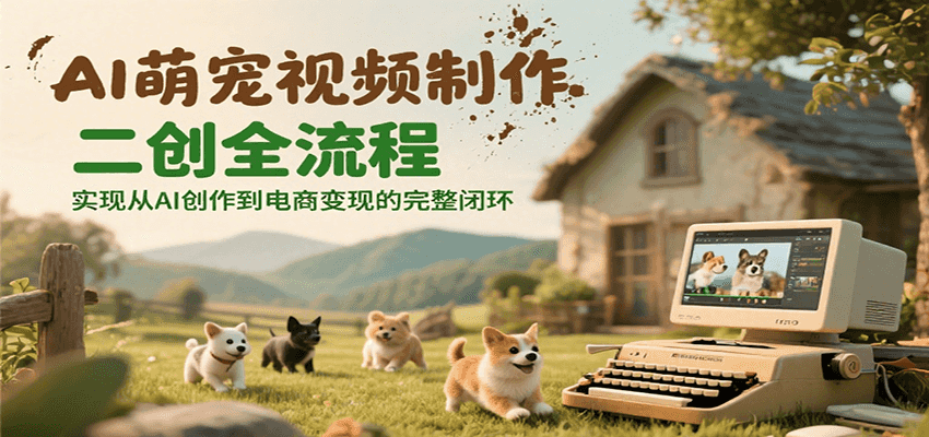 AI萌宠视频制作二创全流程，实现从AI创作到电商变现的完整闭环-七量思维