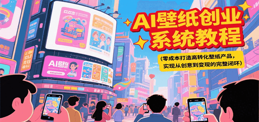 AI壁纸创业系统教程，零成本打造高转化壁纸产品，实现从创意到变现的完整闭环-七量思维
