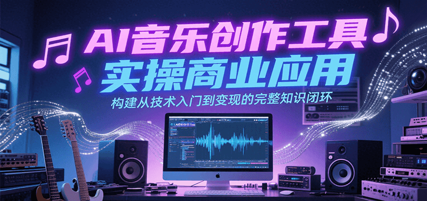 AI音乐创作工具实操商业应用，构建从技术入门到变现的完整知识闭环-七量思维