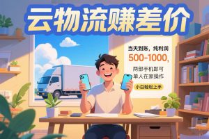 云物流赚差价 当天到账纯利润500-1000 两部手机即可 可单人在家操作 小…-七量思维