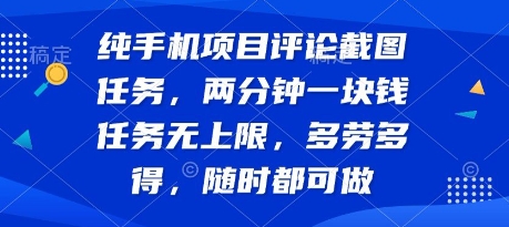 纯手机项目评论截图任务，两分钟一块钱 任务无上限多劳多得，随时随地都能做【揭秘】-七量思维