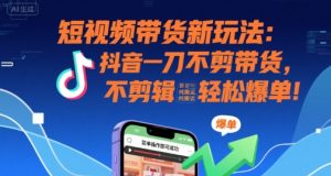 短视频带货新玩法：抖音一刀不剪带货，不剪辑，纯搬运，新手也能轻松爆单!-七量思维