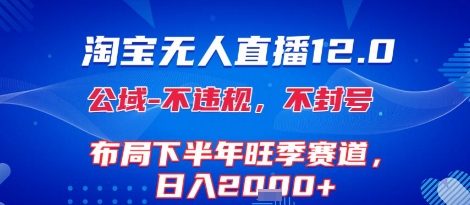 淘宝无人直播12.0，不封号，不违规，布局下半年旺季赛道，日入1k+(独家技术)【揭秘】-七量思维