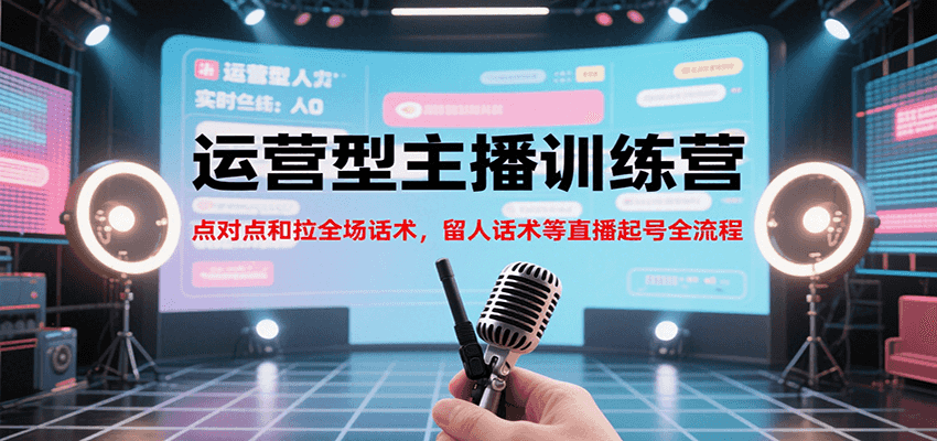 运营型主播训练营，点对点和拉全场话术，留人话术等直播起号全流程(更新7月)-七量思维