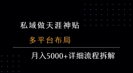 私域做天涯神贴 多平台布局 月入5k+详细流程拆解-七量思维