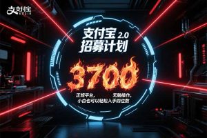 支付宝2.0招募计划 单号3700, 正规平台保姆级玩法无脑操作, 小白也…-七量思维