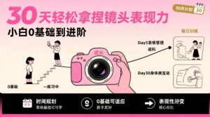 30天轻松拿捏镜头表现力，小白0基础到进阶-七量思维
