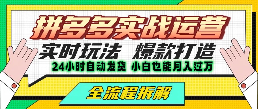 拼多多最新实战运营高投产：长久稳定项目，单店利润一天三位数-七量思维