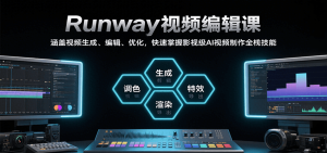 Runway视频编辑课,涵盖视频生成、编辑、优化,快速掌握影视级AI视频制作全栈技能-七量思维
