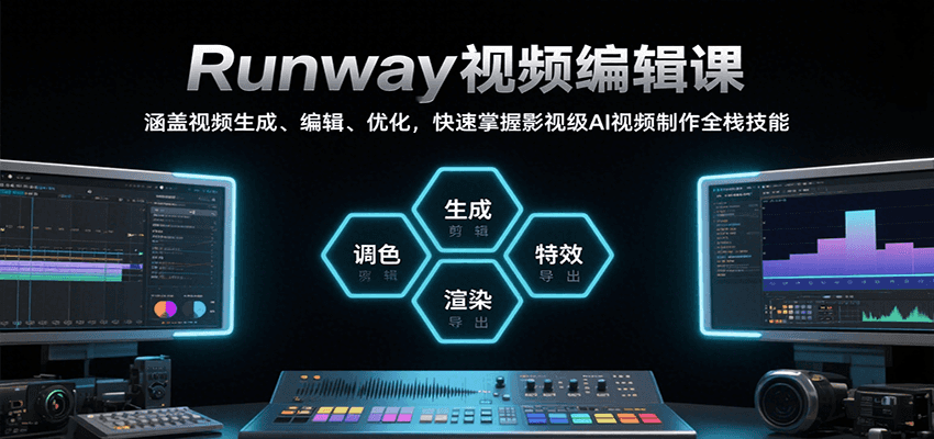 Runway视频编辑课，涵盖视频生成、编辑、优化，快速掌握影视级AI视频制作全栈技能-七量思维