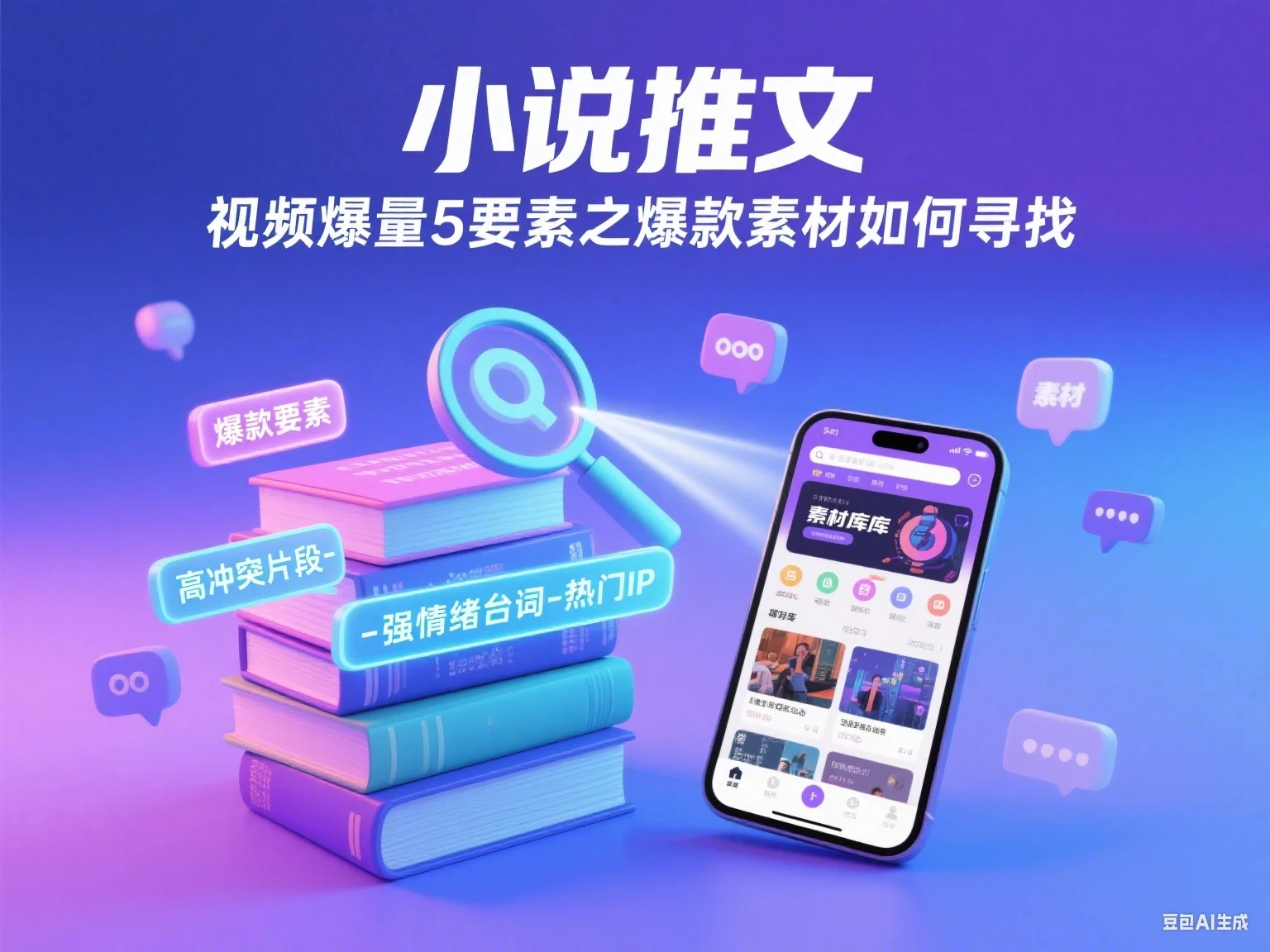 小说推文 视频爆量5要素之爆款素材如何寻找-七量思维
