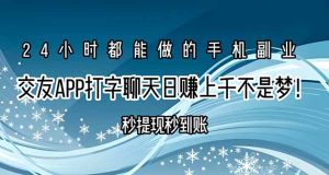 交友APP打字聊天赚钱秒提现秒到账，日赚上千不是梦！-七量思维