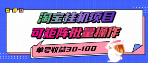 揭秘2025最新淘宝挂机项目，单号30-100，可矩阵批量操作(附工具)-七量思维