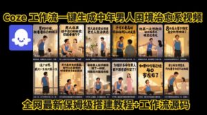 coze工作流一键生成”中年男人困境扎心高涨粉高播放量图文视频”保姆级拆解教程，无需剪辑，无需拍摄写文案-七量思维