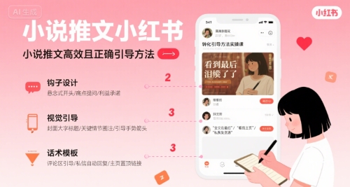 小说推文小红书高转化引导方法实操课，小说推文高效且正确引导方法-七量思维